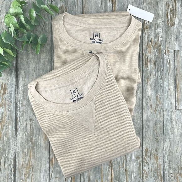 Men’s Crewneck Thermal Long Sleeved Shirt 2-Pack Size 2XL - Picture 1 of 6